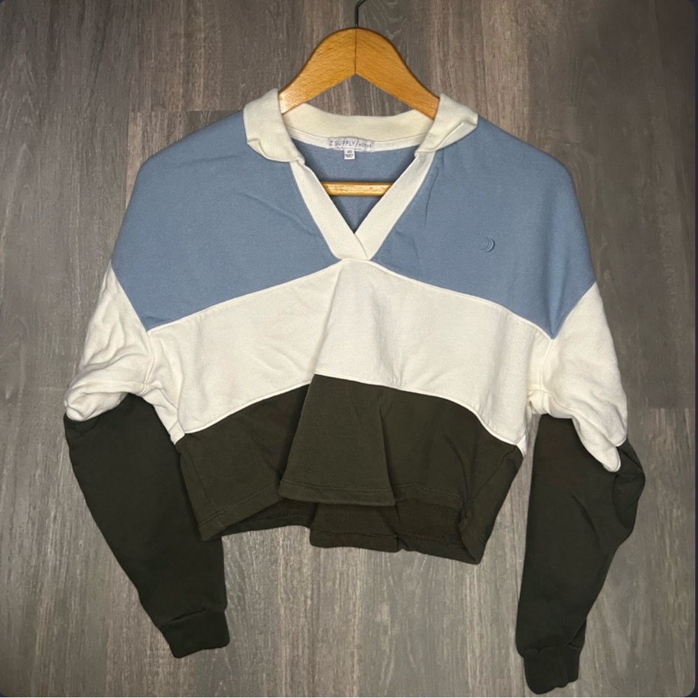 Z Supply Active Colorblock Cropped Sweatshirt XS Athleisure